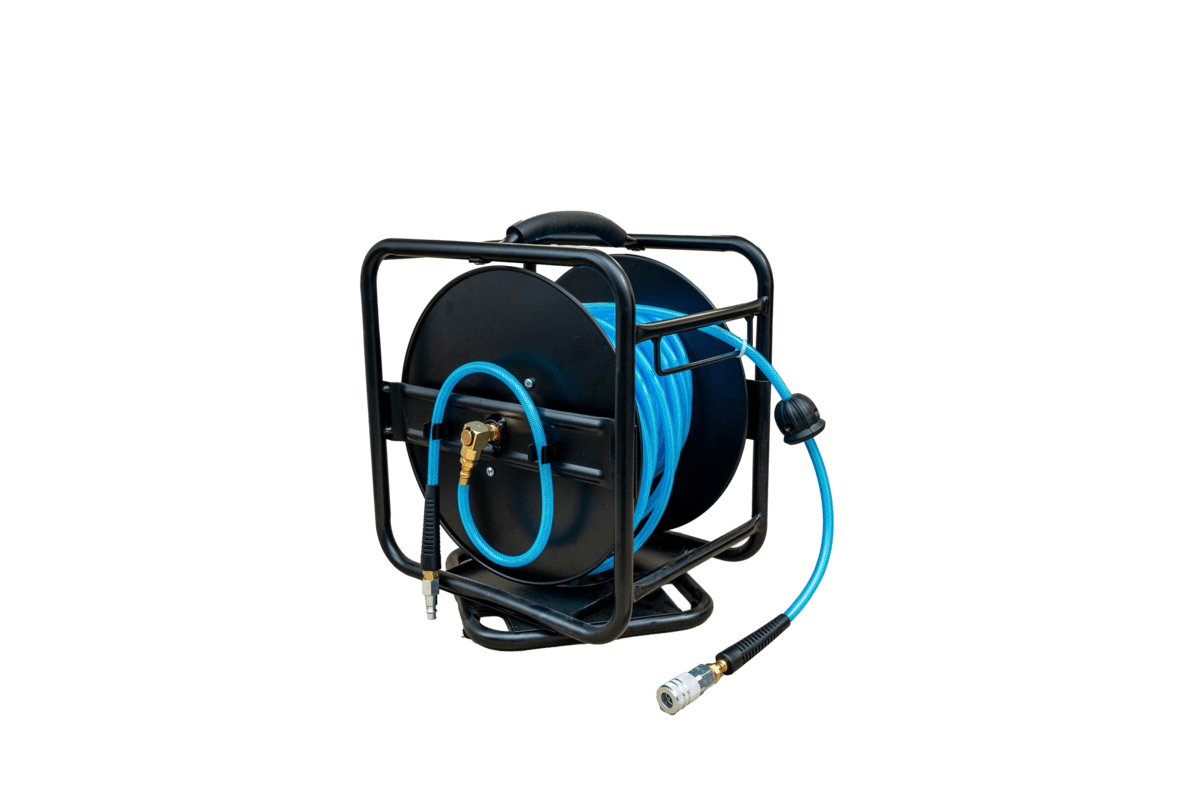 3/8″X100′ Blue Air Hose Reel- pneumatic-tools